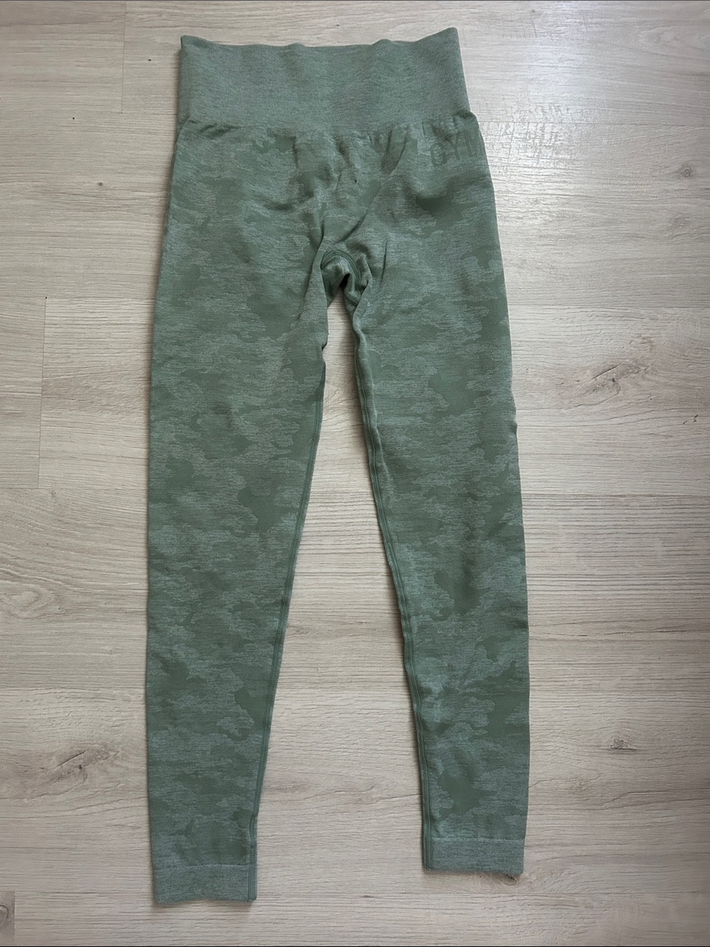 Gymshark Green Camo Print Seamless High-Waist Leggings